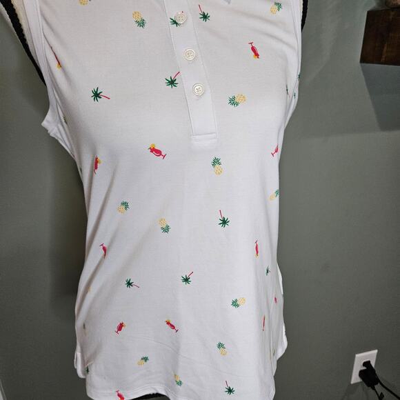 Tommy Bahama Women's Size M Cocktails & Palms Printed Sleeveless Polo NWT - Picture 6 of 7